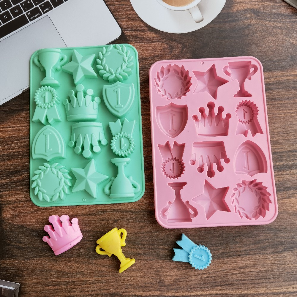 硅胶金杯蛋糕模具各种奖章勋章奖杯模具DIY糖果软糖布丁巧克力模