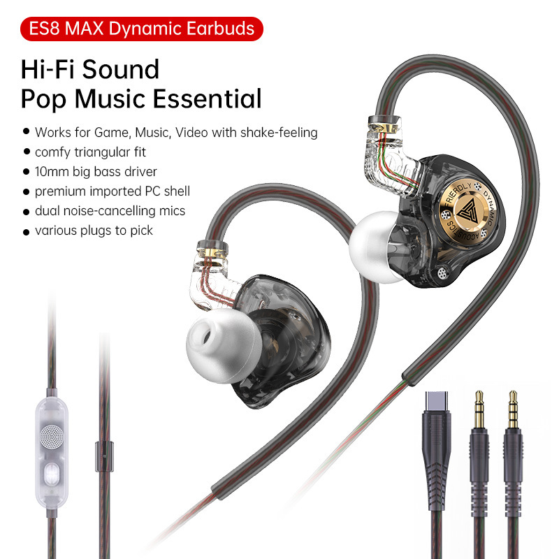 Beile Audio Es8Max Ear-Mounted Sports Headphones, In-Ear Heavy Bass Headphones, Dual Microphones, High-Definition Calls Beile Audio Es8Max Ear-Mounted Sports Headphones, In-Ear Heavy Bass Headphones, Dual Microphones, High-Definition Calls