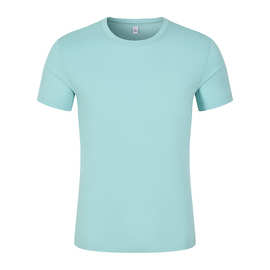 2021夏季新款纯色t恤印制logo企业高端空白工作服文化衫刺绣批发
