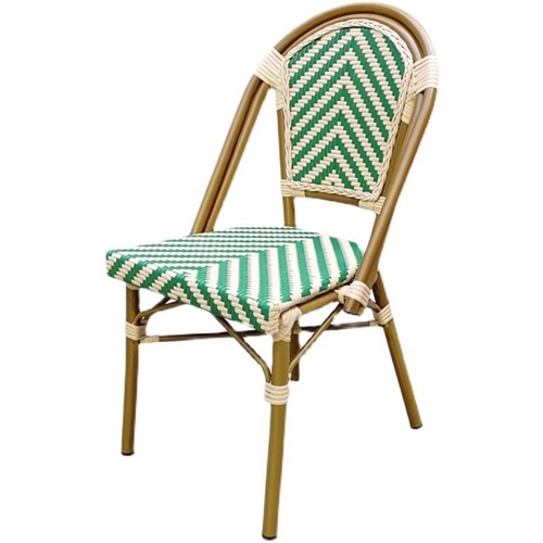 Outdoor onyx marble dining table French café restaurant milk tea shop bed and breakfast vintage wicker furniture set