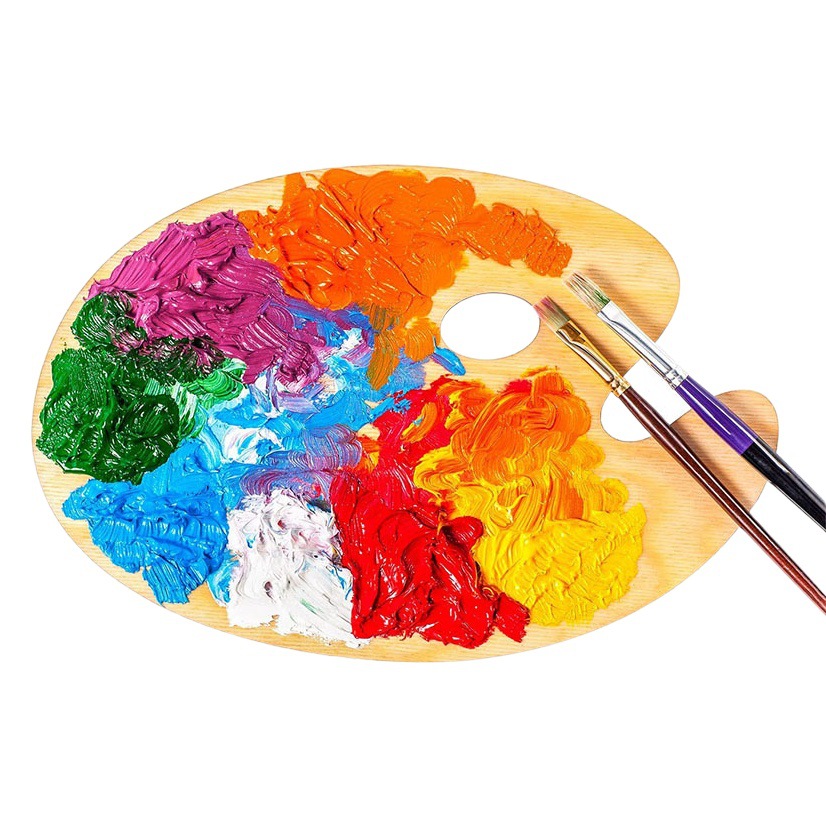 in stock Wood Palette Acrylic Gouache Palette Oil Painting Watercolor Palette Handheld Oval Palette Wholesale
