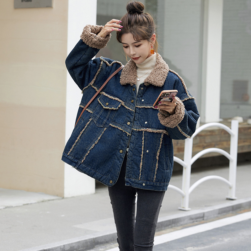 Giacca da donna per autunno e inverno piccola più velluto nuovo grasso mm grande taglia per coprire la pancia e farti sembrare sottile cappotto di lana di agnello_voghion.com