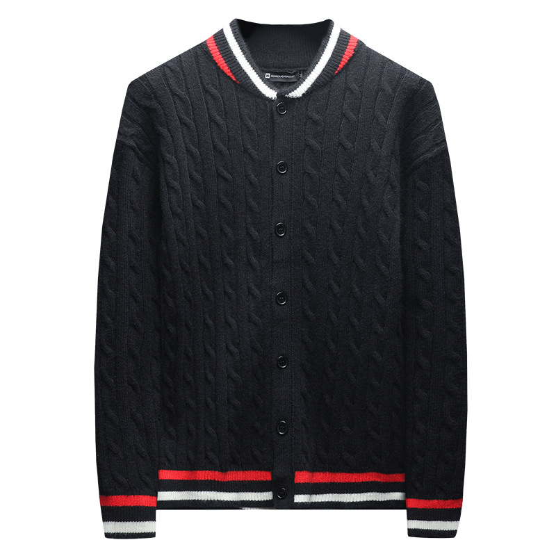 Herrenbekleidung High-End-Modemarke 2024 neue Strickjacke Jacke Herren trendiger lässiger schlanker Pullover Herbst und Winter_voghion.com