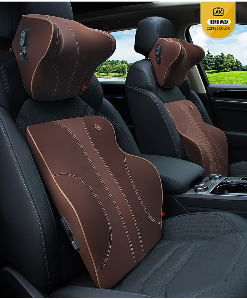Auto-Vibrationsmassage-Nackenkissen, Intelligentes Auto-Lendenkissen, Sitz-Kopfstütze, Rückenkissen, Elektrisches Nackenkissen – Detail 14