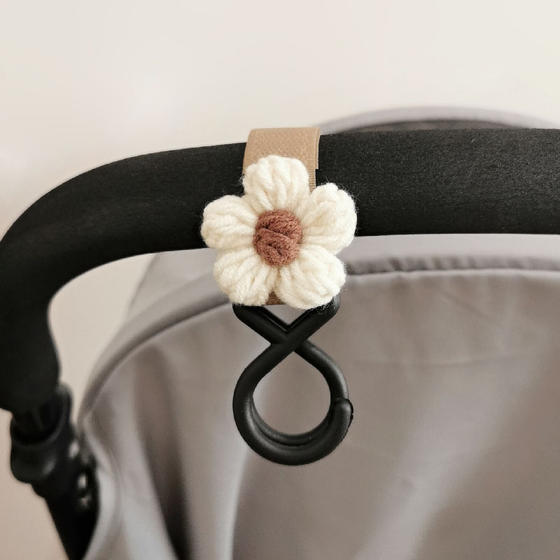ins style small flower baby stroller hook children's car accessories baby stroller magic tape hook multifunctional hook 