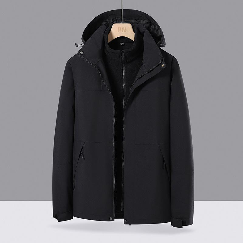 爆款登山服户外冲锋衣男女情侣款防风防水三合一外套夹克刺绣logo|undefined