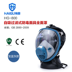 Haigu HG-800 full mask anti-virus dust mask Industrial anti-virus mask with poison filter tank