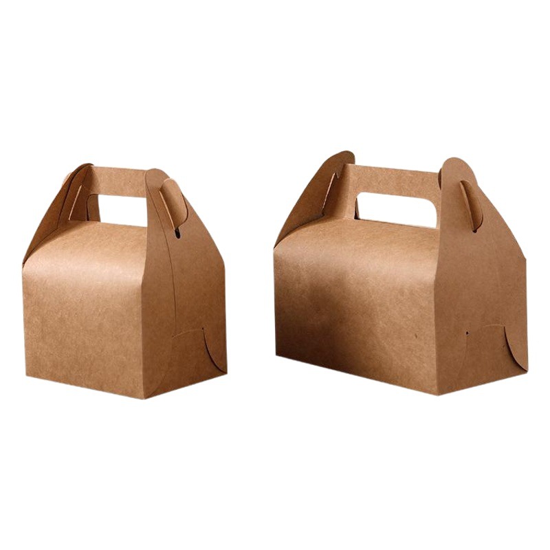 Caja de pastel Caja de pastelería occidental Papel Kraft Tarjeta blanca Hornear Galleta Caja portátil Impresión en color en stock Impresión plegable LOGO