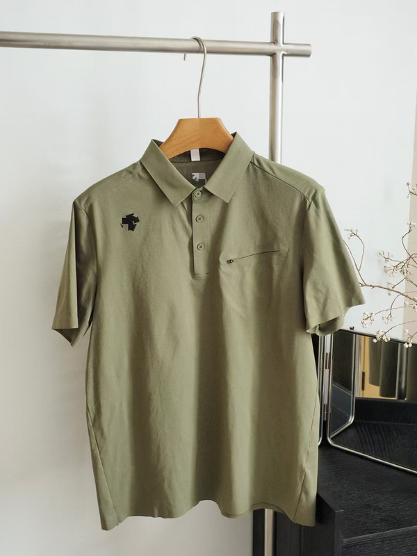 迪家翻领POLO衫高品质无痕压胶短袖户外时尚运动休闲服装透气吸汗|undefined