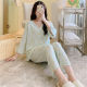 New artificial cotton summer and autumn cotton silk home wear thin women's spring and summer Korean style cotton silk loose plus size suit