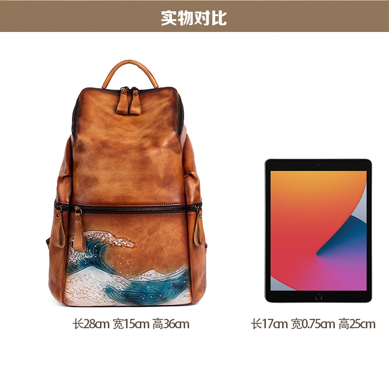 Ba lô nữ phong cách Hàn Quốc dung tích lớn màu retro phai — Màu nâu cổ điển, Màu đen cổ điển, Cà phê cổ điển chi tiết 6