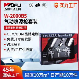 Customized Cross-Border Pneumatic Spray Gun Set W-2000B5 High Atomization Upper Pot Paint Spray Gun Combination Tool