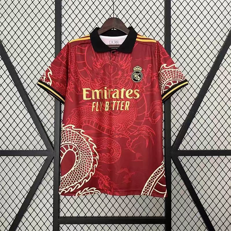 热门2425皇马球衣2223主客场特别版短袖训练服足球服龙年版足球服|undefined