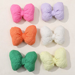 日系小香風布藝純色充棉蝴蝶結配飾DIY頭飾髮飾發圈髮夾材料批發