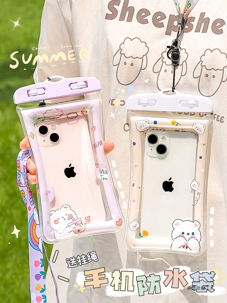 Водонепроницаемая сумка для мобильного телефона, запечатанная с сенсорным экраном, плавание, подводная фотография, дайвинг, рафтинг, подушка безопасности, подвесной чехол для мобильного телефона с рисунком на шею