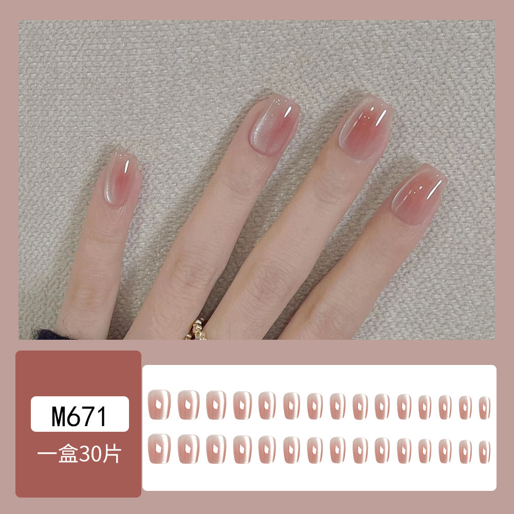 Fábrica directa de moda ojo de gato parche de uñas temperamento dulce blanquear parche de uñas falsas para dibujar la muestra puede diseñar image 3