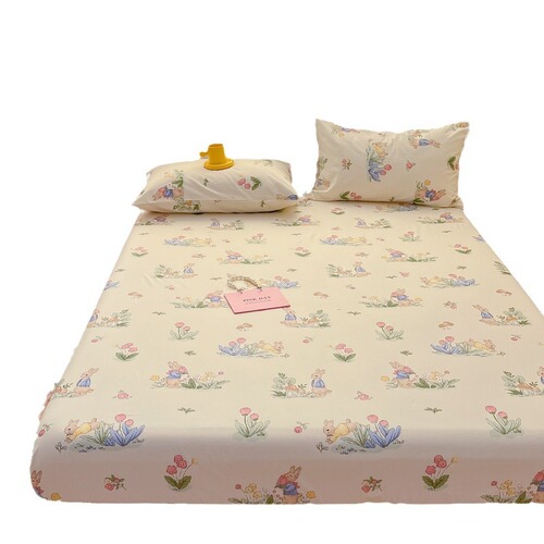 Single piece printed cotton fitted sheet single product Simmons mattress protector single double bed cover three piece set wholesale