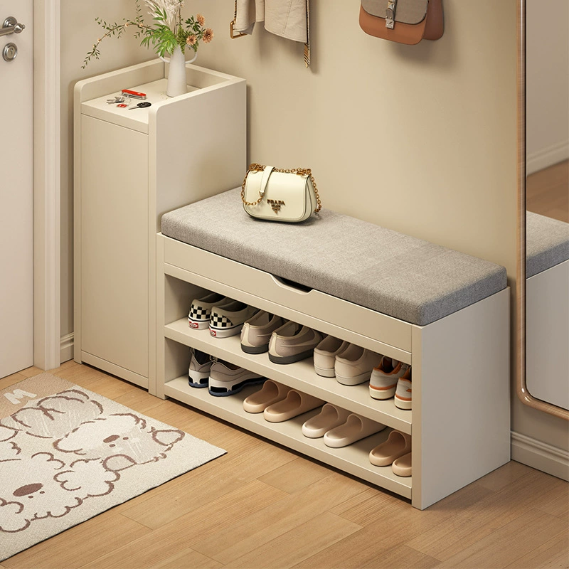 Вход в дверь с твердым деревянным сердечником, табуретка для замены обуви, входная дверь, может сидеть и носить обувной шкаф