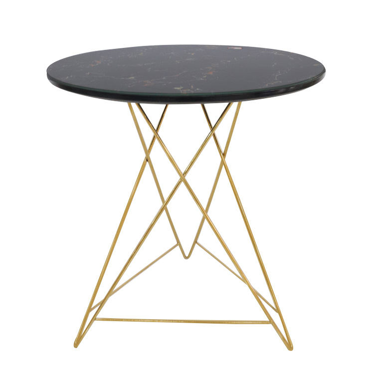 mesa de café nórdica sala de estar pegatinas de tabla de roca mesa de té MDF simple mesa de café de vidrio temperado redondo