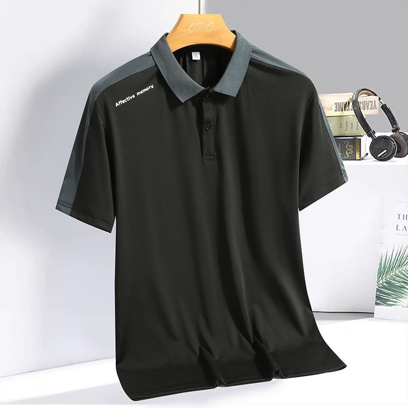 2024 новый сетчатый ледяной шелк с короткими рукавами Polo мужской летний тонкий быстрый сухой бизнес повседневный дикий поло рубашка