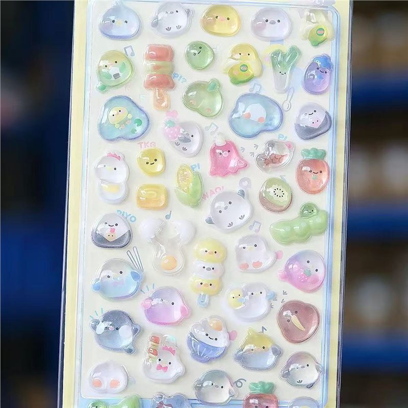 漫画立体フローティング楽しいステッカークリスタルダイヤモンド子供の装飾ステッカー 3D ステッカーかわいいエンボスステッカー女の子|undefined