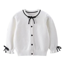 外贸出口春秋款儿童开衫中小童纯色圆领毛衣韩版2024年薄款针织衫