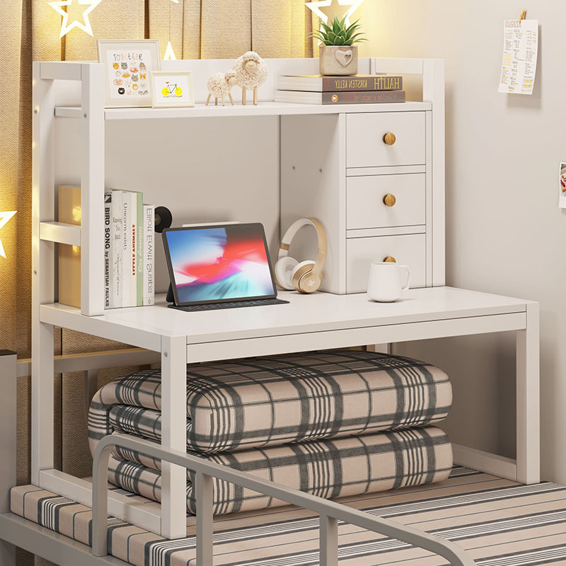 Bed computer desk college student lazy desk bookshelf bunk dormitory artifact steel frame bedside notebook table