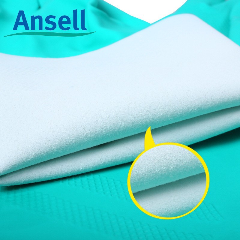 Ansell Ansier 37-176/175 guantes de caucho de nitrilo resistentes a ácidos y álcalis