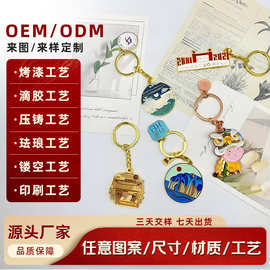 烤漆迷你吧唧定制钥匙扣活动纪念品睿亿锌合金可爱风礼品旅游纪念