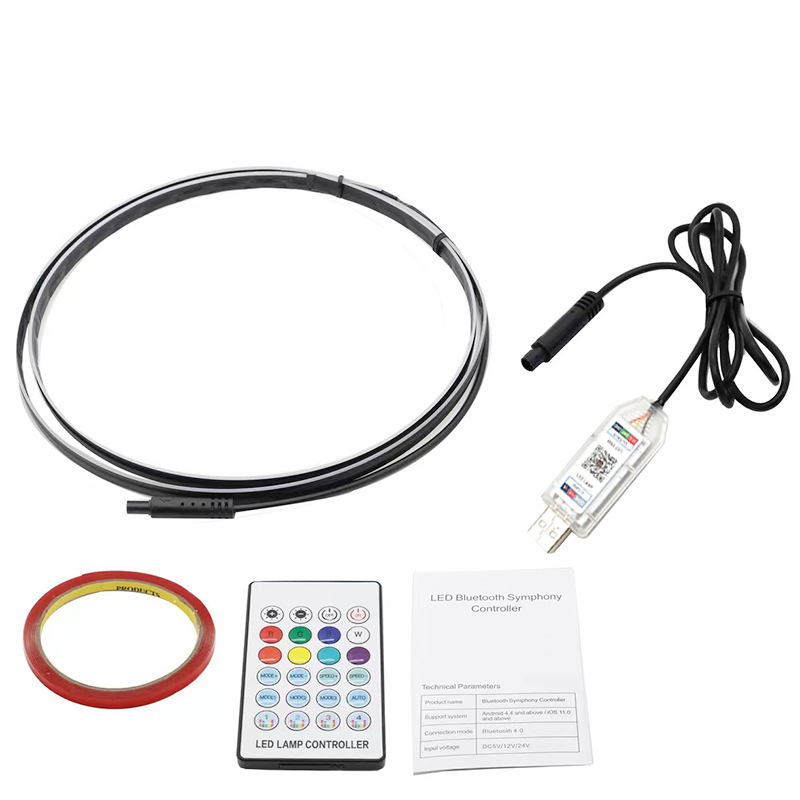 New car atmosphere light in the car center console magic color RGB atmosphere light acrylic USB voice-activated music rhythm light