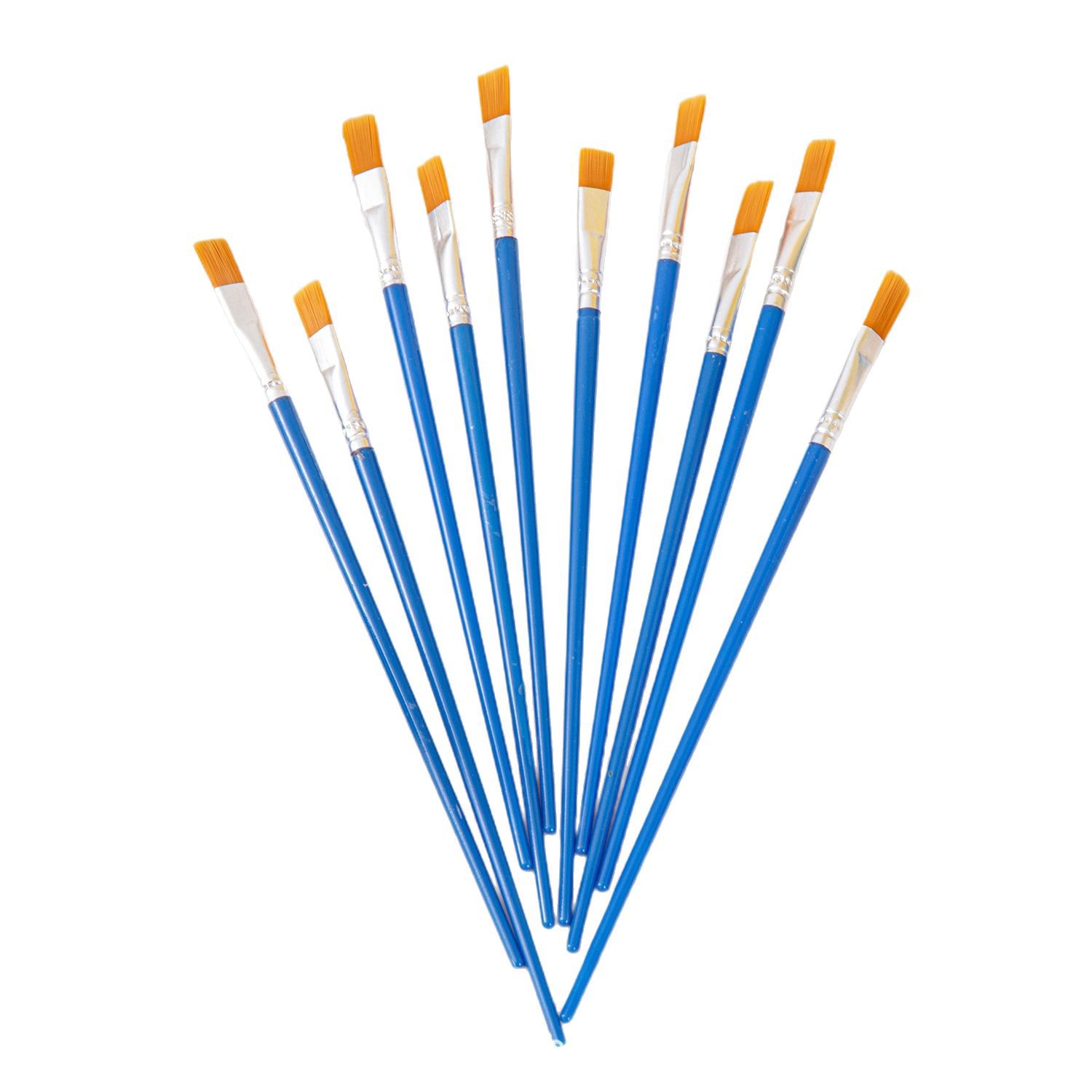 Fábrica directa pincel de dibujo de nylon azul pincel de cabeza plana graffiti pincel de dibujo de pintura pintores de arte diy