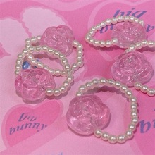 虞虞  新款小众设计花朵珍珠戒指 新中式指环戒圈时尚食指戒女