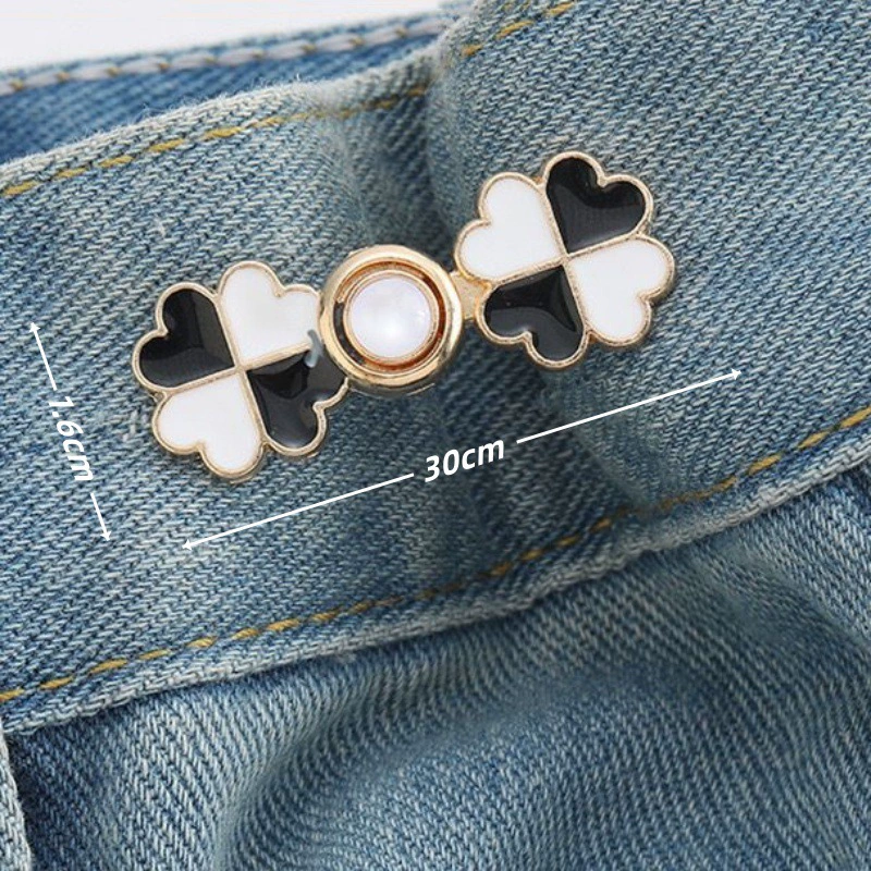 Nail-Free Removable Waist Buckle Pair, Flat-Bottom Seamless Buttons for Pants & Skirts, Assorted Designs