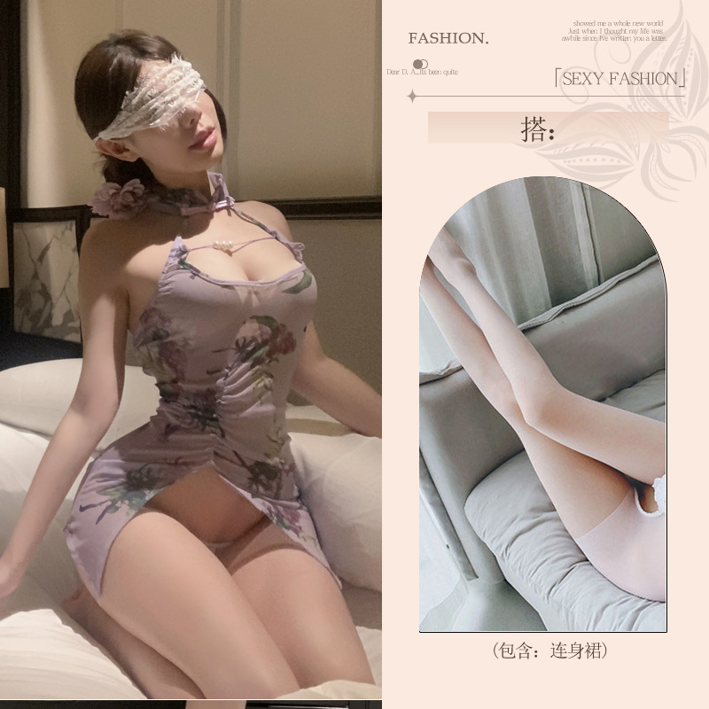 고대풍[치파오+T바지]+흰색 오픈양말