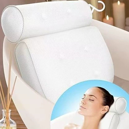 4D ホワイト浴槽枕クロスボーダー供給浴室 6 吸盤枕 SPA 浴槽枕正方形浴槽枕|undefined