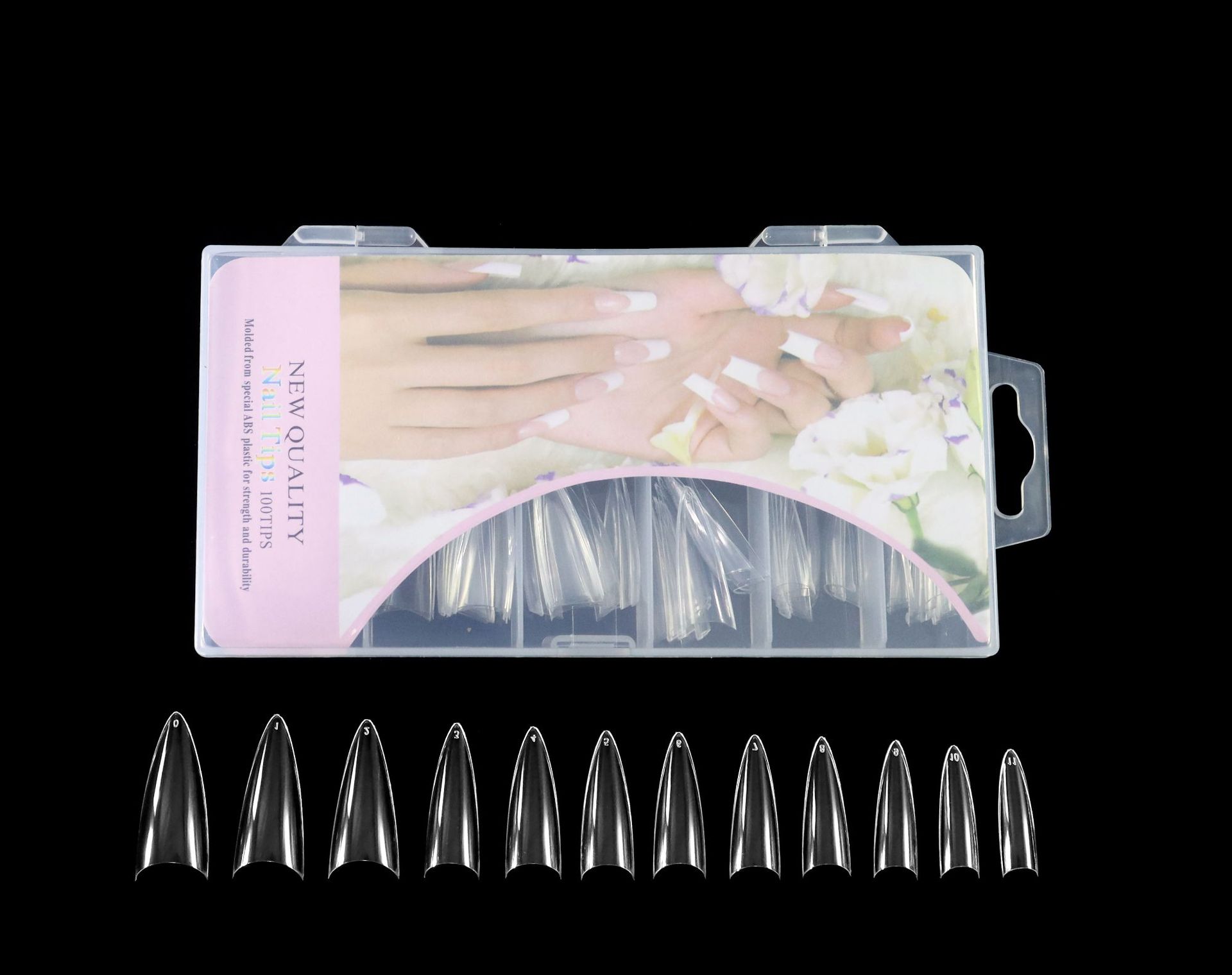 Uñas postizas de 120 piezas, transparentes, sin marcas, semi-completas, al por mayor