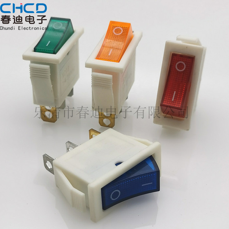 供应白色带灯船型开关KCD3 电热锅开关 规格14*30 3脚15A250V