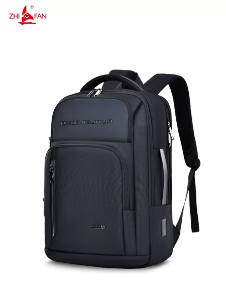 Large-Capacity Dual-Purpose Portable Men's Backpack for Commuting and Business, Rechargeable Computer Backpack with Breathable Back Pad