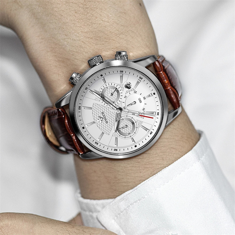 WWOOR/Hold Love 8845 nuevo cinturón Calendario de seis pines movimiento de cuarzo luminoso reloj de hombre multifuncional