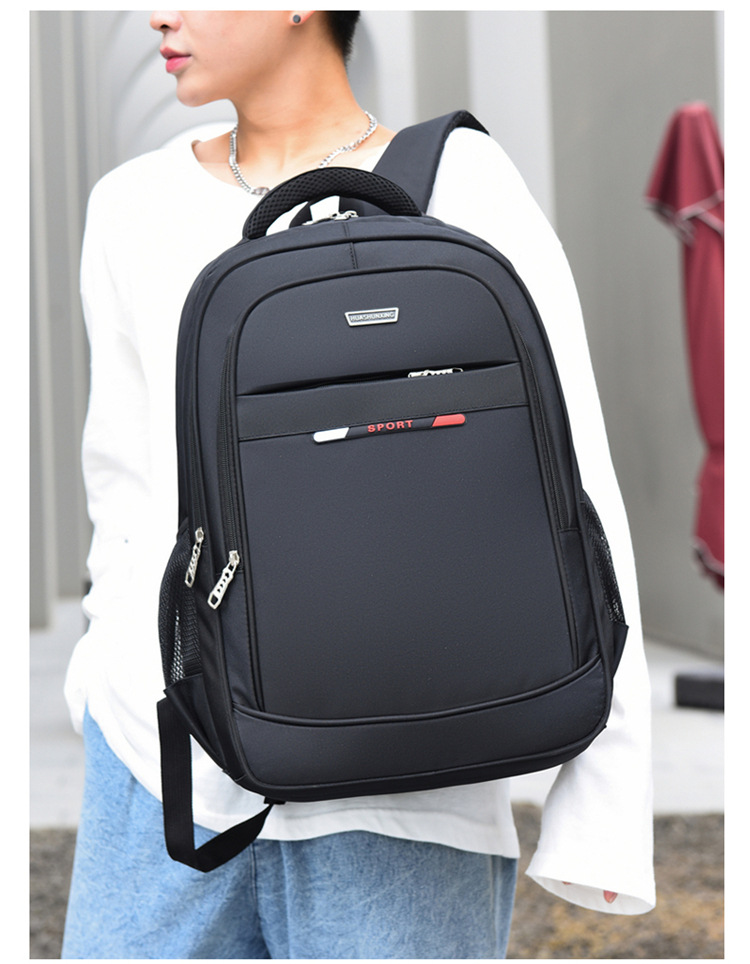 Fashion Solid Color Square Zipper Functional Backpack display picture 2