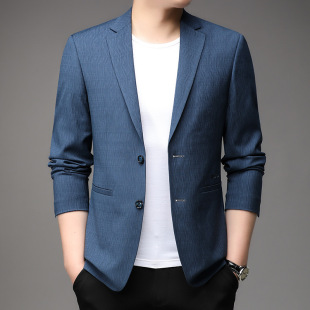 Men's Western Style Jacket Spring and Autumn Thin Suit Korean Fashionable Middle-aged and Young Men's Casual Suit
