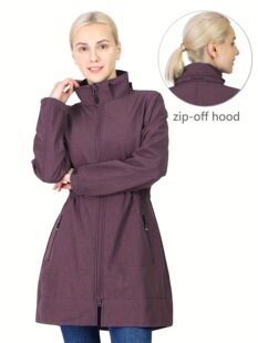 D 39831 Long Hooded Windbreaker with Double Zipper �L���L��