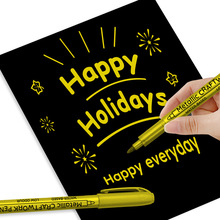 金属签名笔高光金属笔软头金银油漆笔活动签到笔手账贺卡软毛笔