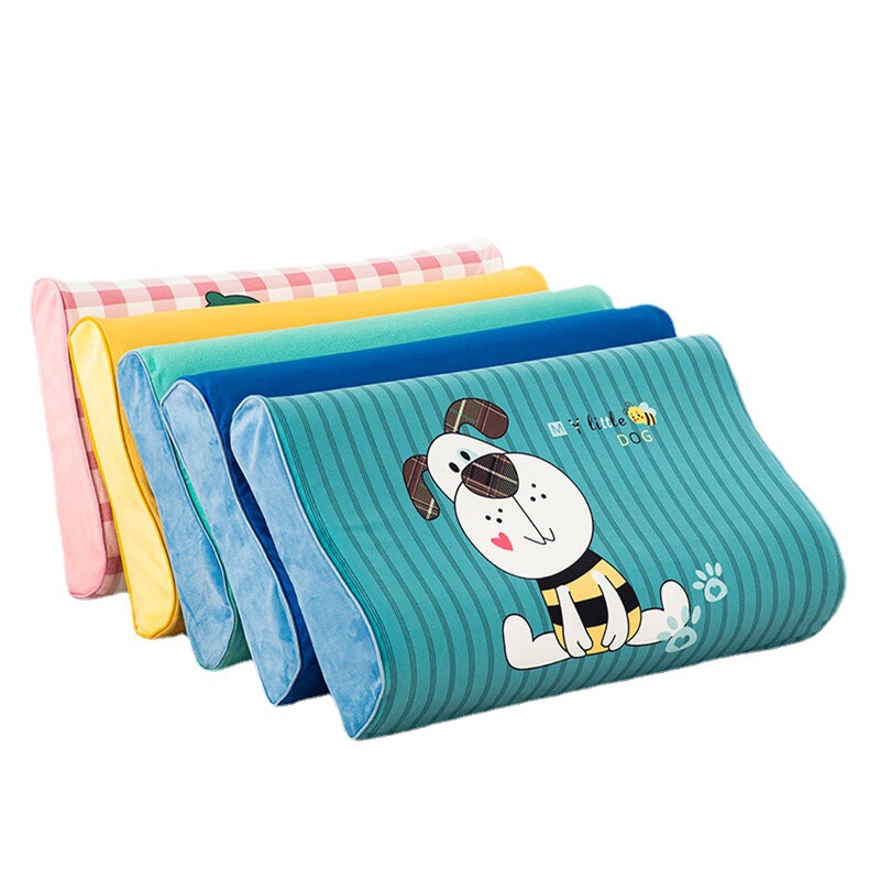 Crystal Velvet Kidsren's Latex Pillowcase for Boys and Girls Winter Baby Rubber Pillowcase Cartoon Memory Pillowcase