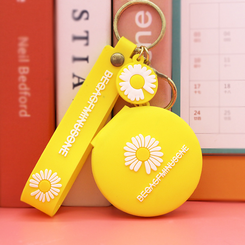 Nuevo espejo redondo pequeño portátil de dibujos animados lindo corazón de niña espejo de maquillaje plegable dormitorio vestidor espejo venta directa de fábrica