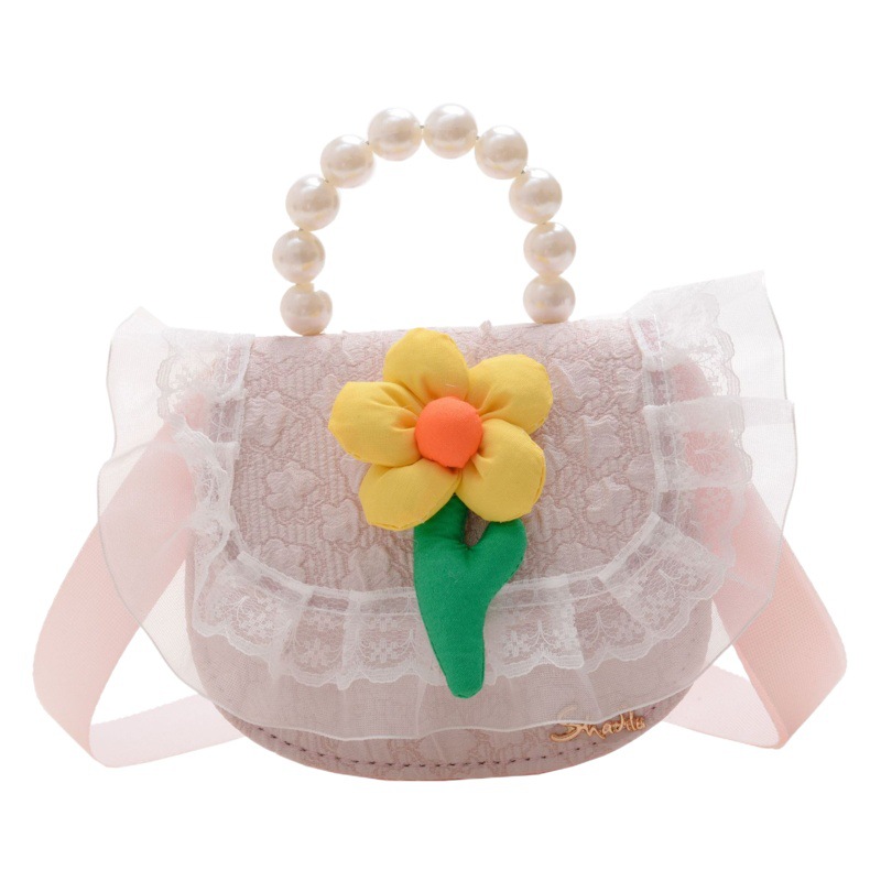 Nuevo bolso de los niños lindo pequeña flor exquisito mini monedero moda princesa bolso de estilo occidental bolsa de mensajero