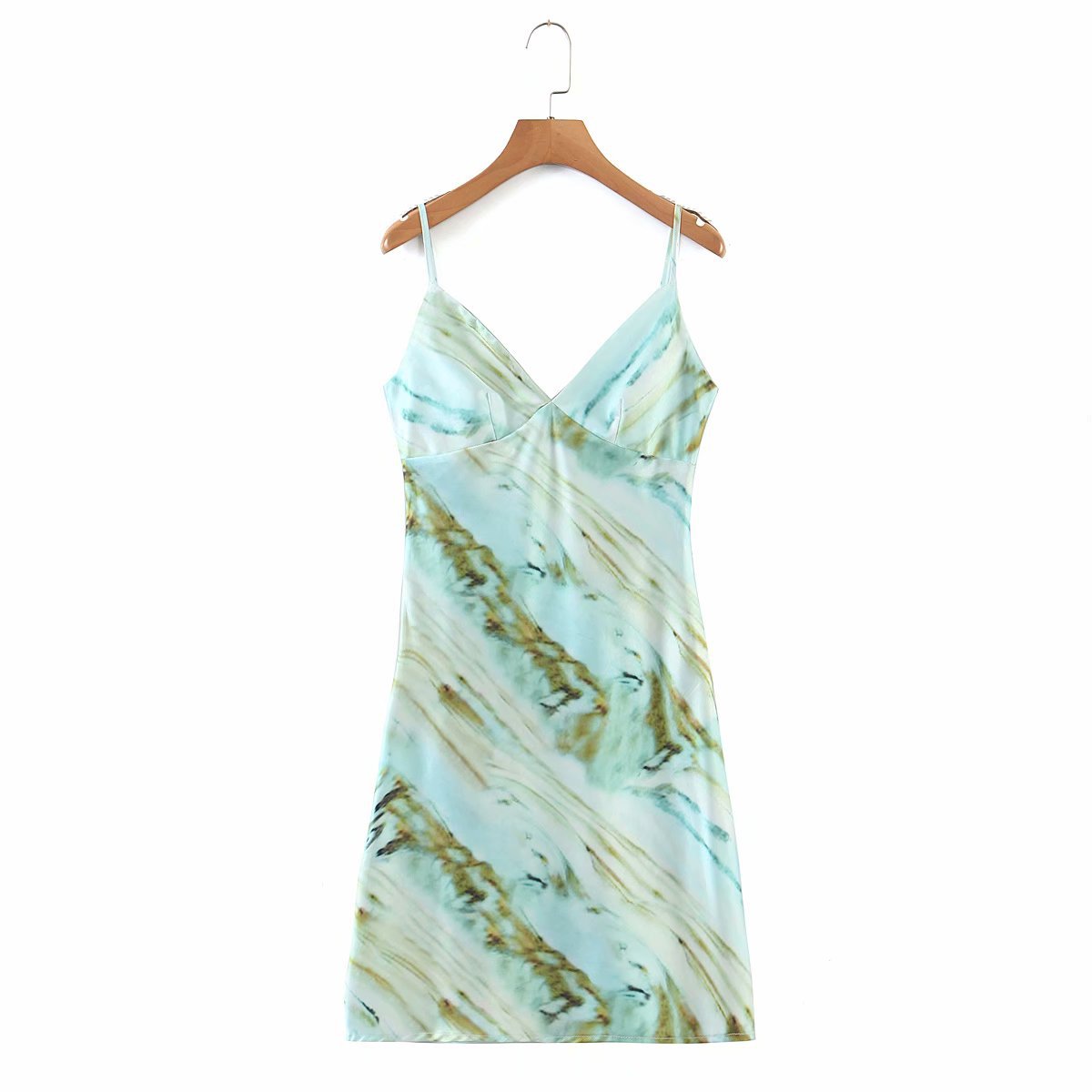 spring tie-dye printing chiffon dress NSAM47582