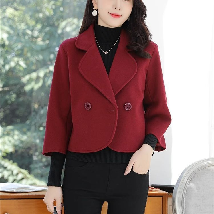 新款小西装短款外套女洋气2025春秋季韩版百搭小个子显瘦毛呢上衣|undefined
