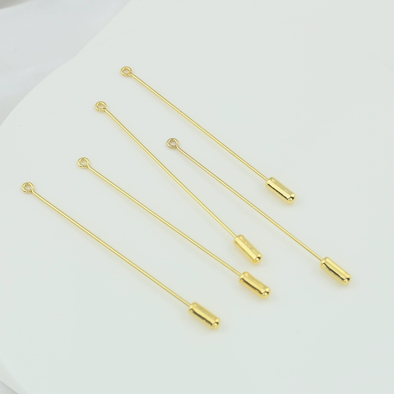 Позолоченная 18-каратная брошь с сохранением цвета в форме цифры 9, длинная брошь с силиконовой пробкой, брошь, аксессуары ручной работы, материалы для самостоятельного изготовления