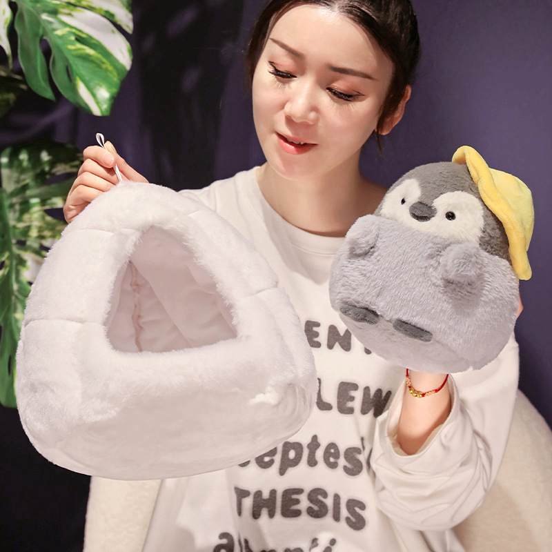 Lindo nido de nieve pingüino ballena muñeca Cueva de nieve de dibujos animados de peluche de juguete acuario bebé muñeca regalo de los niños
